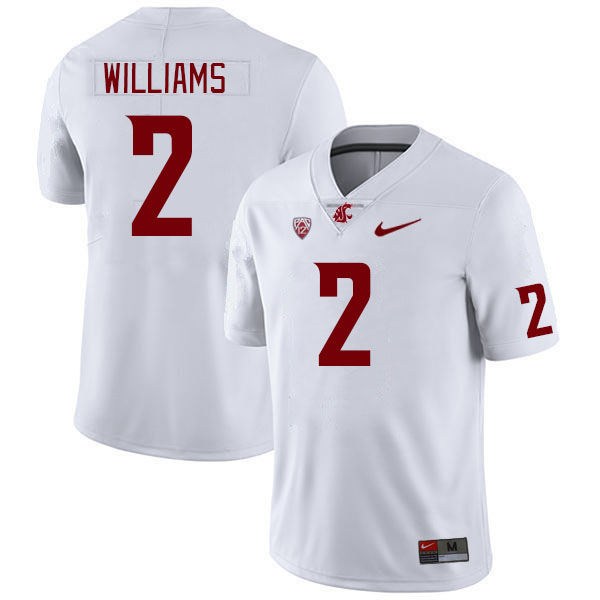 Men #2 Kyle Williams Washington State Cougars College Football Jerseys Stitched Sale-White - Click Image to Close